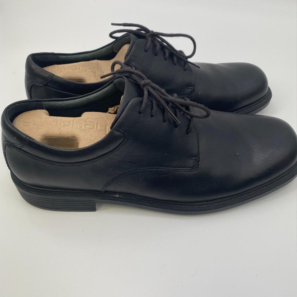 MENS ROCKPORT BLACK LEATHER DRESS SHOES‎